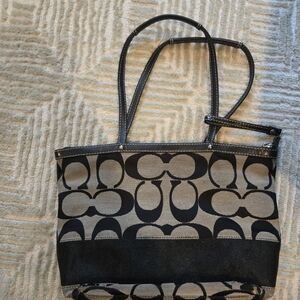 Coach Black and Tan Shoulder Bag